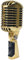 Non-Wired Microphone, Professional Dynamic Vocal Mic Microphone Vintage Classic Style for Karaoke Live Performance (Gold Color)