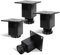 KINDPMA Lot de 4 6cm Pieds de Meuble Réglables Hauteur Carrés Pieds de Table en Alliage d'Aluminium Pied Canapé avec Vis pour Table, Meuble TV, Chaise Armoires, Lit,Noir