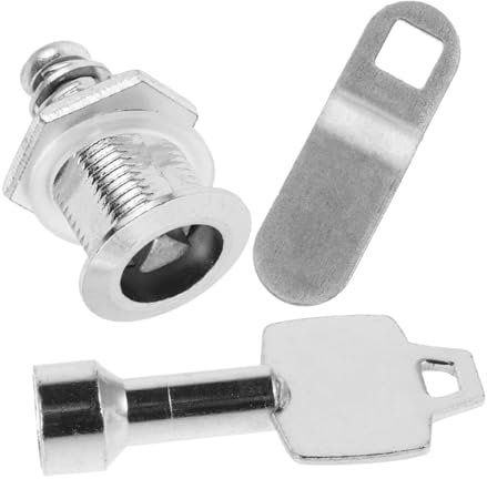 Angoily Garbage Can Lock and Triangular Security Key Set, 3pcs Metal Trash Bin Lock 2 Triangle Socket Keys for Outdoor Waste Bin Security