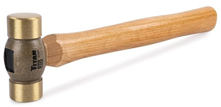 Titan 63420 - Martello a doppia faccia in ottone con manico in noce americano, 567 gr