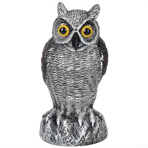 Dekorative realistische Eulen-Skulptur für Balkon und Garten, durchdachtes Stück für Naturliebhaber (C)