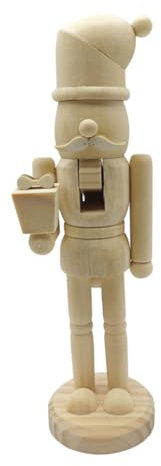 Cabilock DIY Wooden Nutcracker Soldier Figurine Unfinished Puppet for Holiday Decoration for Christmas Decor and Family Crafting Activities