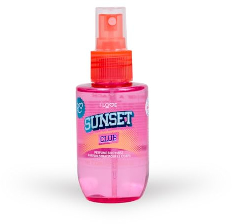 I LOVE Sunset Club Perfume Body Mist Long-Lasting Tropical Floral & Fruity Body Spray for Women | Lightweight Everyday Fragrance Mist 100ml
