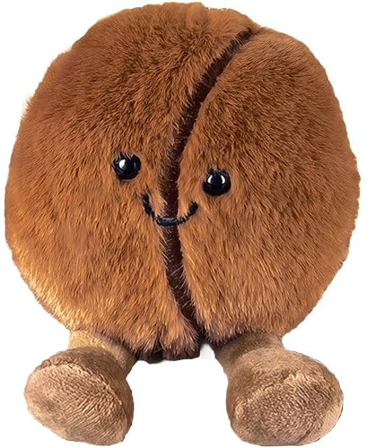 Kaffeebohnen Plüschtiere, Charmantes Weiches Kuscheltier 13cm Plüsch Lustige Cartoon Mini Trompete Simulation Kaffeebohne Ideal für Alle Altersgruppen Schicke Dekorativer Anhänger und Geschenk