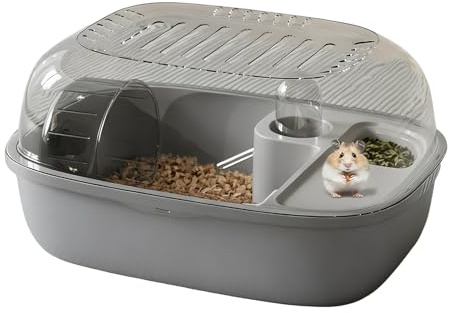 Habitat Käfig für Hamster, Haus für Kleintiere mit 2 Ebenen, mit Laufrad, Zubehör für Tank und Hamsterkäfig, für drinnen und draußen, Reisen, Wohnheim