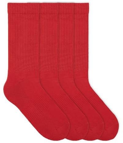 von Jungfeld Tennissocken Herren & Damen im Retro Look - Atmungsaktive Sportsocken aus Bio-Baumwolle, langlebig, rutschfest - Gr. 36-46 (DE/NL/SE/PL, Numerisch, 41, 46, Regular, Regular, Racing Red)