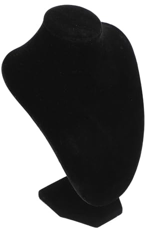 NIYANGLE Busto Espositore Collane Nero in Plastica e Ice Fleece, Porta Gioielli per Organizzare e Mostrare Collane e Pendenti in Negozio