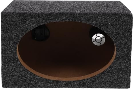 FESTFENDS Car Speaker Enclosure: Empty Subwoofer Box - Portable Truck Speaker Box - Single Vented Woofer Enclosure - Black Stereo Cabinet for Home Vehicle
