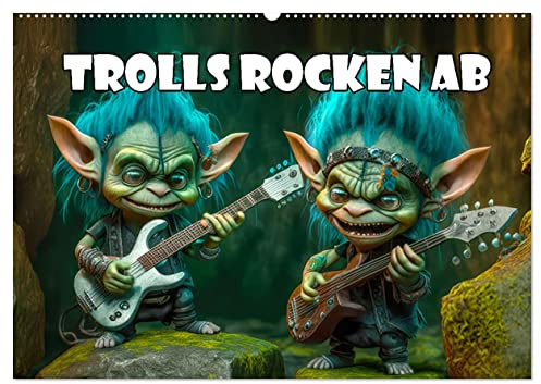 Trolls rocken ab (Wandkalender 2026 DIN A2 quer), CALVENDO Monatskalender: Kobolde machen Musik (CALVENDO Spass)