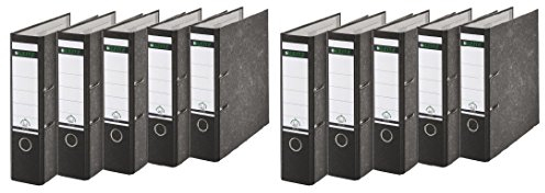 Leitz hochwertiger Ordner 180°, breit | 10er Pack, Schwarz , 1