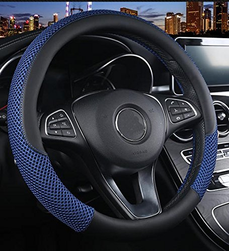 Istn Unisexs Anti-Rutsch-Breath EIS Seide Lenkradabdeckung Universal Blau