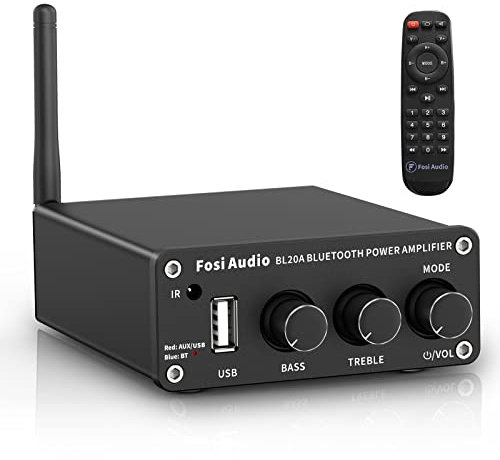 Fosi Audio BL20A 200 watt Amplificatore Audio Bluetooth 5.0 Home Audio Stereo Amplificatore Mini Hi-Fi Classe D Amp integrato U-Disk AUX con telecomando per altoparlanti domestici