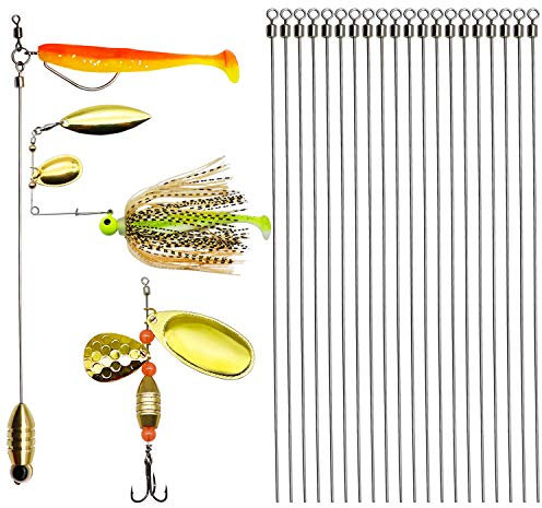 Dovesun Fishing Spinner Baits Making Kit - 50pcs Stainless Steel Wire (1mm) - DIY Fishing Lure Kit for Bass