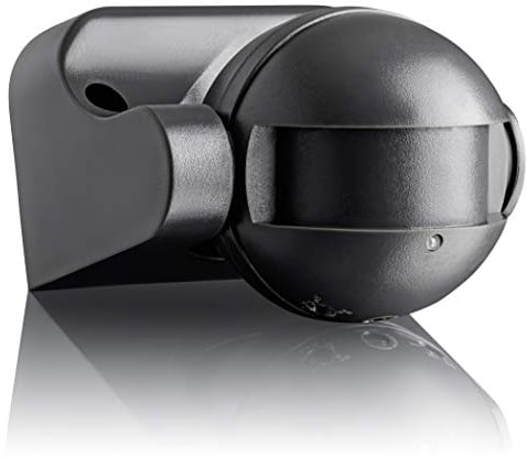 SEBSON Détecteur de Mouvement Extérieur IP54, HF Capteur, Montage en Saillie du Mural, Programmable, Portée 15m/180°, LED adapté, Orientable, 87x93x60mm