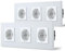 BSEED Schuko Steckdose 2er Pack, 16Amp AC Power Kristallglas Platte, 3 Fach Unterputzdose Steckdose, 228mm Dreifach Schutzkontaktbuchse Wandsteckdose Weiß