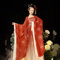 Houchu Hanfu Costume de femme pour adulte - Style chinois - Broderie - Robe Hanfu à manches longues - Jupe Hezi - Vêtement de danse - Costume de cosplay - Rouge - Taille M