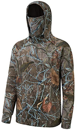 Bassdash Felpa con Cappuccio Hoodie in Pile da Pesca da Uomo con ghetta per Il Collo Felpa da Resistente all'Acqua FS18M