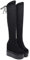 GAOword Stivali Neri sopra Il Ginocchio Elasticizzati Autunno E Inverno Sexy all-Match Interno con Zeppa Spessa Suola Stivali Moda Donna,Nero,38 EU