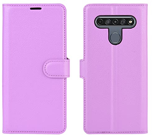 Kezaizhe Custodia per LG K61 PU Pelle Wallet Protettivo Cellulare Flip Cover per K61 LG K 61 LMQ630EAW 2020 a Portafoglio Telefono con Magnetica (Purple)