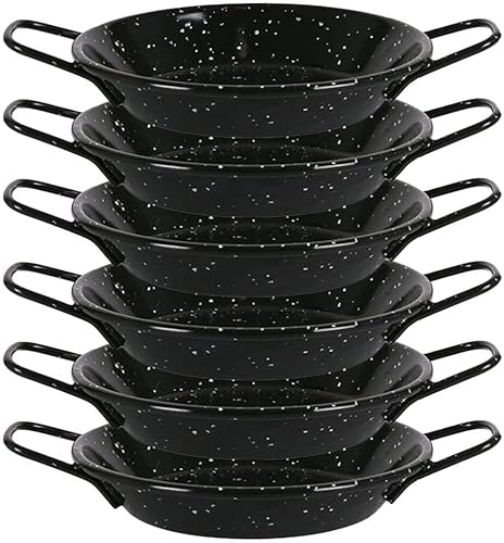 Paellera Con Asas/Cazuela Mini/Paellera 15cm Antiadherentes/Cazuela Inducción / (Pack 6) Sartén para cocina