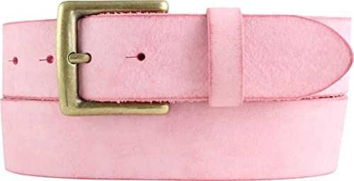 BELTINGER Gürtel mit altmessing Gürtelschnalle aus weichem Vollrindleder 4 cm | Jeans-Gürtel 40mm | Ledergürtel Vintage-Look | Fuchsia 80cm