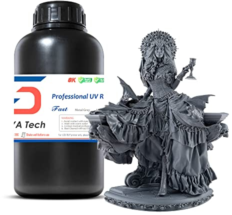 Siraya Tech Fast ABS-ähnliches 3D-Druckerharz 405 nm UV-härtende Nicht Spröde Hochpräzise 3D-Druckflüssigkeit Standard-Fotopolymerharz für LCD-DLP-3D-Druck (Metallgrau, 1 kg)