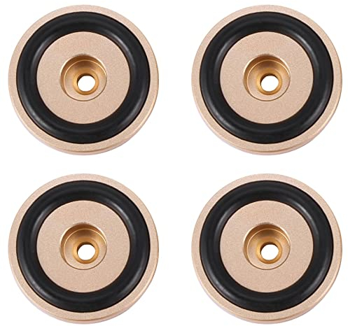 Wresetly 4PCS Turntable Isolation Feet Pads Aluminium-Lautsprecherspitzen StandfußKegel Basismatte für Audio-SoundverstäRker