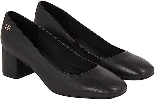 Tommy Hilfiger Damen Pumps Essential Midheel Blocky Schuhe, Schwarz (Black), 36