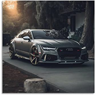 HALOUB Sportauto-Poster für Audi RS7 Super Car Racing Car Dekorative Malerei Leinwand Wand & Kunstbild Druck Familienzimmer Schlafzimmer Dekor 40 x 40 cm