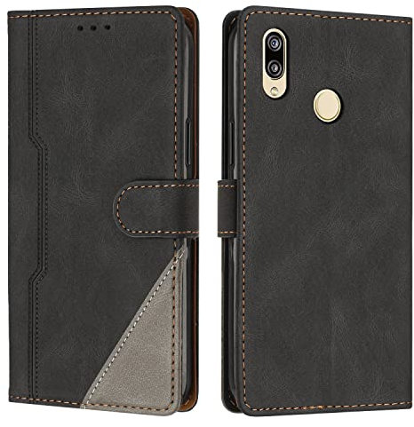 Radoo Cover per Huawei Y6 2019 / Honor 8A / Y6 Prime 2019, Custodia in PU Pelle Portafoglio Flip Chiusura Magnetica Funzione Scomparti, con Slot Schede Supporto Pieghevole per Huawei Y6 2019 (Nero)