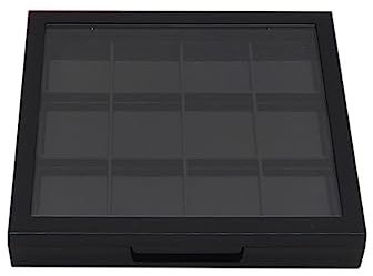 1 x schwarze leere Lidschatten-Palette Lidschatten-Make-up-Palette mit 12 Fächern, Lippenstift-Behälter, Organizer für DIY-Kosmetik-Foundation, Rouge
