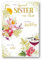 Paper Rose Geburtstagskarte für Schwägerin, Cocktails und tropische Blumen mit Folien-Details, umweltfreundlich und recycelbar