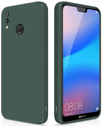 GiiYoon Cover per Huawei P20 Lite Custodia in Silicone, Custodia Antiurto Case Sottile in Silicone TPU con Strato Interno in Fibra e Protezione della Fotocamera, Verde
