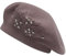 ZLYC Damen Wolle Baskenmütze Klassische Französischen Barett Warm Beret Mütze(Gestickte Blumenranke Violett)