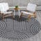 payé In- & Outdoor-Teppich - Antrahzit Grau - 160x160cm Rund - Wendeteppich - Geometrisch - Wetterbeständig für Balkon Terrasse - Indoor Teppiche Wohnzimmer Küche
