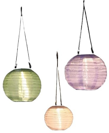 NOMA Solar Mandarin Round Lantern, 20 cm, Colour May Vary (Pack of 1)