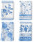 Arquiel Küchentücher Baumwolle 4 Stück, Geschirrtücher 100% Baumwolle Blauer Farbverlaufsdruck Küchenhandtuch Set Multi-Purpose Hochwertige Küche Trockentuch Bar Handtücher 50 x 70CM
