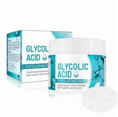 Glycolic Acid Pads - Cleansing Pads - Face Wipes With Vitamins B5, C & E - Face Exfoliator Pad Face Pads Toner Pads - Exfoliating Pads for Skin Repair Treat Acne Reduce Blackheads 50pcs