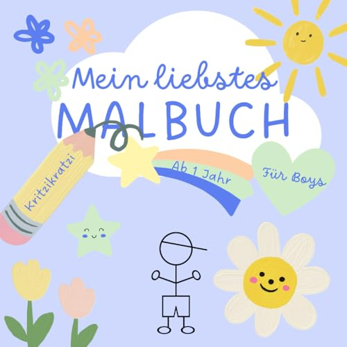 Mein liebstes Malbuch: Für Jungs ab 1 Jahr (Malbücher für Kinder)