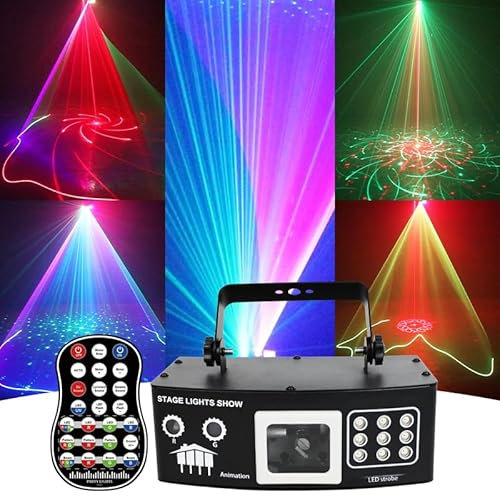 Luci DJ, Luce della festa del palco RGB con effetto di scansione del fascio, Auto, Suono della musica, Telecomando & Controllo DMX per Luci della discoteca del partito Wedding Club Stage e DJ Illumina