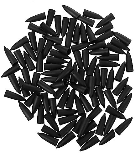 NUOBESTY 100pcs Plastic Brush Pen Protective Covers for Chinese Calligraphy Non-deformable Sleeves for Art Supplies Essential Brush Pen Accessories Black