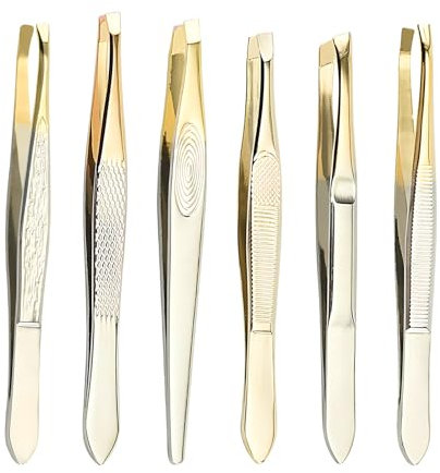6 Pièces Pince a Epiler, Pince Sourcil, Pince à Epiler Acier Inoxydable, Pince à Épiler Professionnelle, Eyebrow Tweezers, Antidérapant, pour Epilation Sourcil, Poil Incarnés