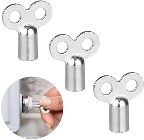 3 Pcs Radiator Bleed Key,Metal Radiator Bleeding Key,Small Radiator Key with 2 Holes,Universal Radiator Key for Valve,Valve Venting to Remove Trapped Air,Heater Key for Bleed Radiators Air Vent