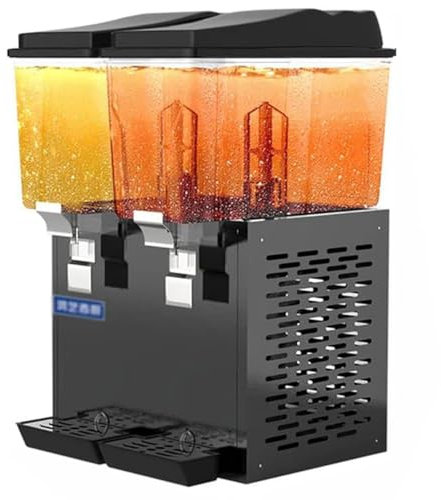 Commercial Beverage Dispenser with Spigot, Hot Cold Juice Dispenser, Clear Glass Self Service Cocktail Dispenser, Drink Water Machine for Coffee Tea Milk Juice,48L-Black (32l Black)