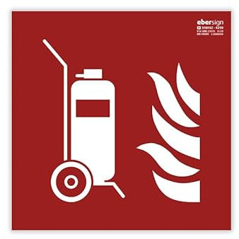 Señal Luminiscente Carro Extintor, Clase A PVC (1mm) - Normativa ISO y UNE 23034:2023