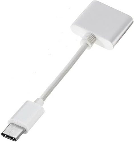 Clockjuan Cavo adattatore da 30 pin femmina a USB 3.1 di tipo C USB-C per sincronizzazione dati e ricarica, adattatore OTG per telefono cellulare, accessori per cavi USB (bianco)