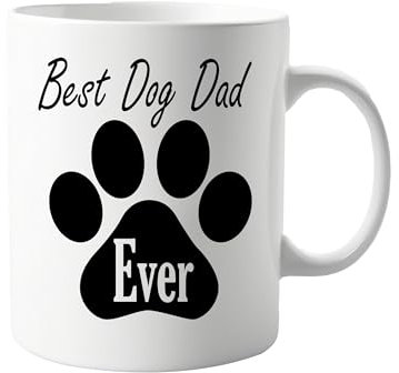 Best Dog Dad Ever 11oz Coffee Mug - Funny Mug Gift for Dog Lovers - Ceramic Mug for Men - Puppy Dad Appreciation Present - Dishwasher and Microwave Safe - Ideal for Morning Coffee or Tea