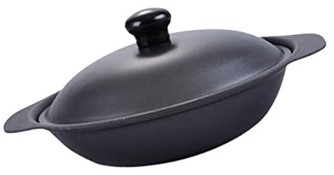 ABOOFAN Cacerola De Hierro Fundido Para Guisos Olla De Cocina Antiadherente De Tapa De Hierro Para Cocinas De Inducción y Uso Doméstico