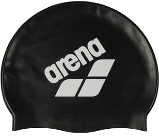 ARENA Unisex Big Logo Silicone Swim Cap for Women and Men Fitness Swimmers Intensive Training Durable Soft Elastic Bathing Cap