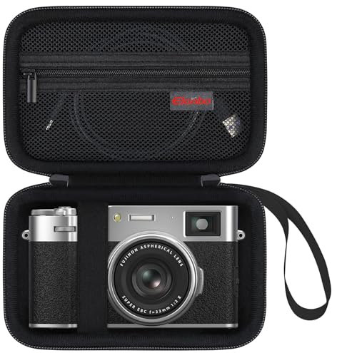 Elonbo Custodia per Fujifilm X100V/X100VI/X100F/X100S, Custodia per Macchina Fotografica Digitale Compact, Borse di Archiviazione per Viaggio, Con Tasca Mesh per Cavi di Carica, Batteria, Nero
